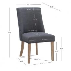 Alessio Grey Linen Like Polyester Upholstered Dining Chair with Natural Legs (Set of 2) by Powell Company -Powell Company Shop gray powell company dining chairs hd1678dc21 44 1000