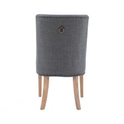 Alessio Grey Linen Like Polyester Upholstered Dining Chair with Natural Legs (Set of 2) by Powell Company -Powell Company Shop gray powell company dining chairs hd1678dc21 66 1000