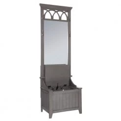 Alonzo Gray Hall Tree Bench with Mirror by Powell Company -Powell Company Shop gray powell company hall trees hd1563eb20 77 1000