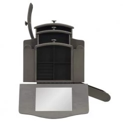 Daniau Grey Jewelry Armoire with 5-Drawers and Flip Top Mirror (16.5 in. W x 11 in. D x 40.25 in. H) by Powell Company -Powell Company Shop gray powell company jewelry armoires hd1796 a0 1000