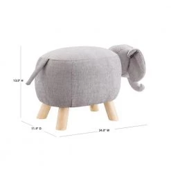 Vivian Grey Elephant 13.5" Stool with No Storage by Powell Company -Powell Company Shop gray powell company kids chairs hd1399a19k 40 1000
