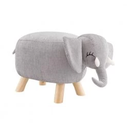 Vivian Grey Elephant 13.5" Stool with No Storage by Powell Company -Powell Company Shop gray powell company kids chairs hd1399a19k 4f 1000