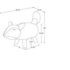Powell Foster the Fox Kids Stool by Powell Company 12 Powell Foster the Fox Kids Stool by Powell Company -Powell Company Shop gray powell company kids chairs hd1495y20 fa 1000