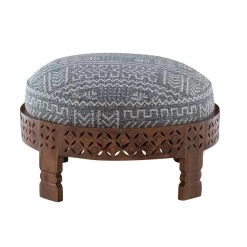 Beni Charcoal Gray Upholstered Ottoman by Powell Company -Powell Company Shop gray powell company ottomans hd1521a20 4f 1000