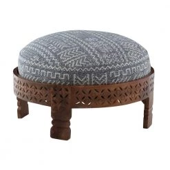Beni Charcoal Gray Upholstered Ottoman by Powell Company