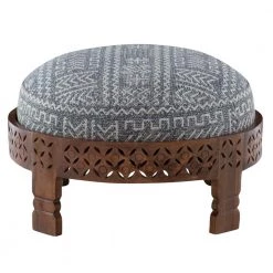 Beni Charcoal Gray Upholstered Ottoman by Powell Company -Powell Company Shop gray powell company ottomans hd1521a20 c3 1000