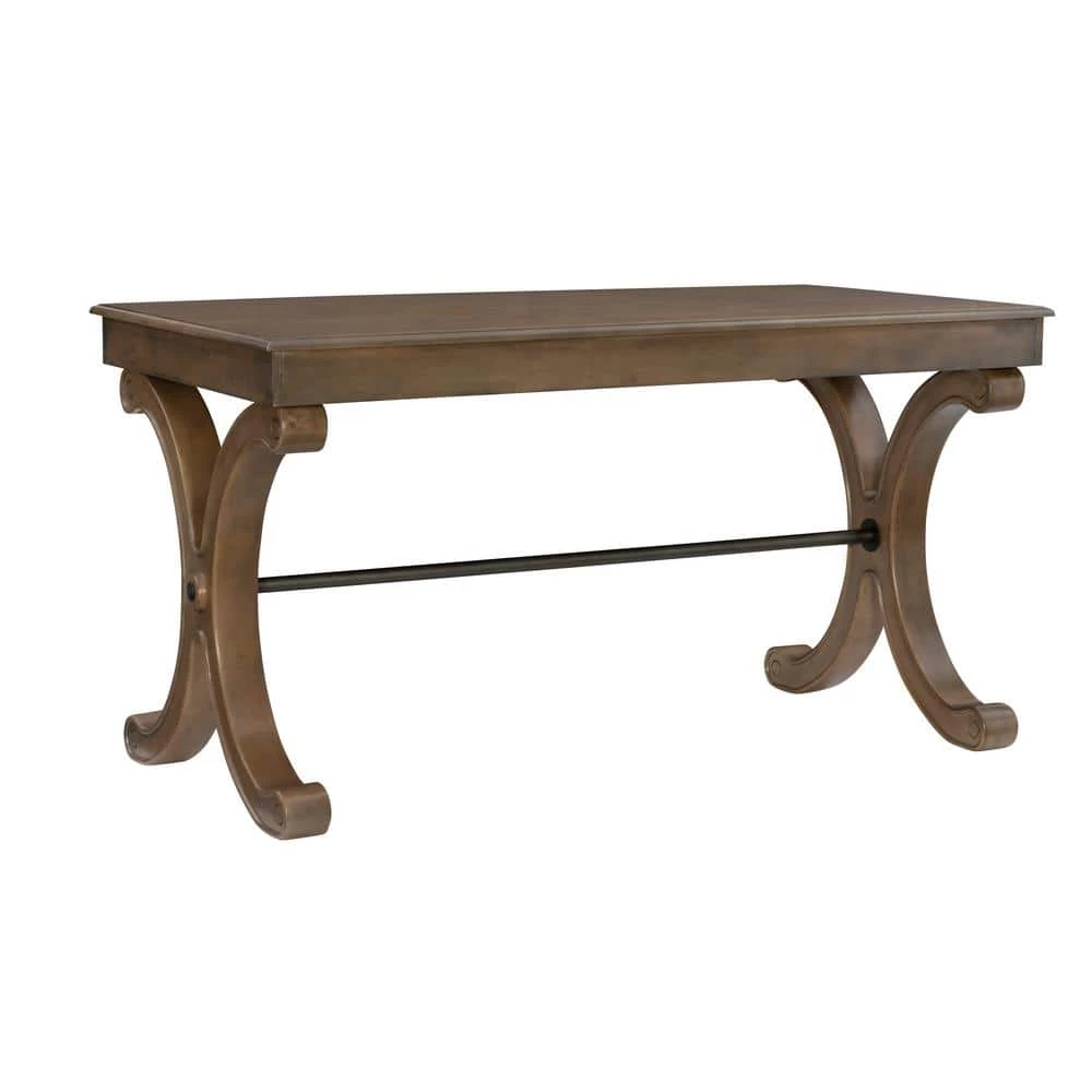 56.5 in. Gray Rectangular 3 -Drawer Writing Desk with X-side Panels by Powell Company 9 56.5 in. Gray Rectangular 3 -Drawer Writing Desk with X-side Panels by Powell Company - Image 7