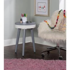 Fannin Grey Side Table with Lift Top Storage by Powell Company 17 Fannin Grey Side Table with Lift Top Storage by Powell Company -Powell Company Shop gray white powell company kids tables chairs hd1379a19g 31 1000