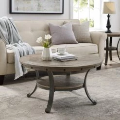 Franklin Rustic Umber with Pewter Metal Coffee Table by Powell Company 11 Franklin Rustic Umber with Pewter Metal Coffee Table by Powell Company -Powell Company Shop grey powell company coffee tables hd1570ct20 31 1000