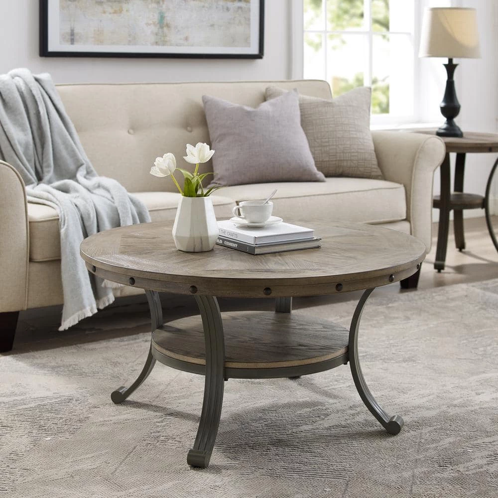 Franklin Rustic Umber with Pewter Metal Coffee Table by Powell Company 7 Franklin Rustic Umber with Pewter Metal Coffee Table by Powell Company - Image 5