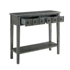Strand 34.75 in Grey 2-Drawer Console Table by Powell Company -Powell Company Shop grey powell company console tables hd1565a20g 4f 1000