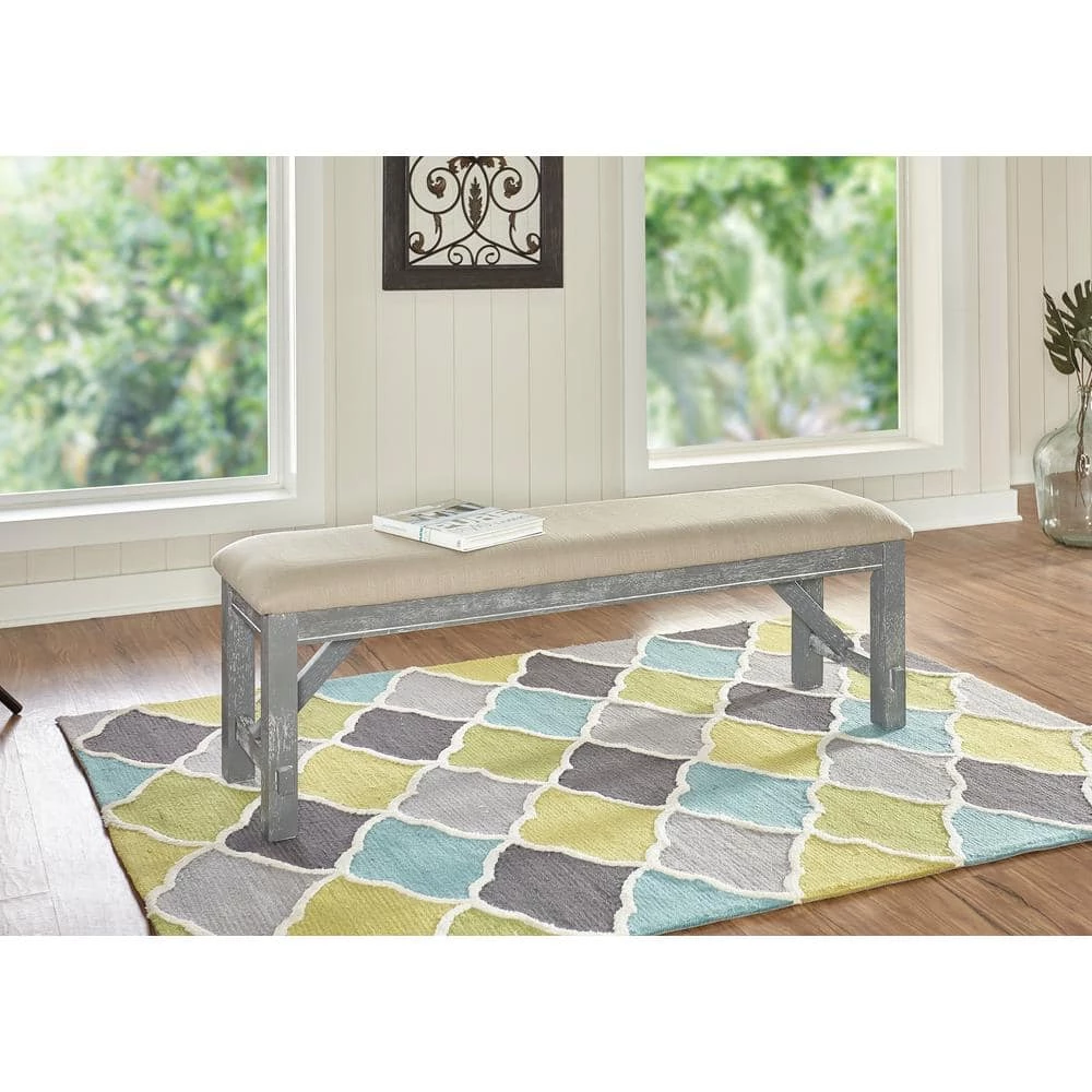 Krause Grey Oak Stain Bench by Powell Company 8 Krause Grey Oak Stain Bench by Powell Company - Image 6