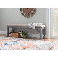 Krause Grey Oak Stain Bench by Powell Company 19 Krause Grey Oak Stain Bench by Powell Company -Powell Company Shop grey powell company dining benches hd1223d19b 31 1000