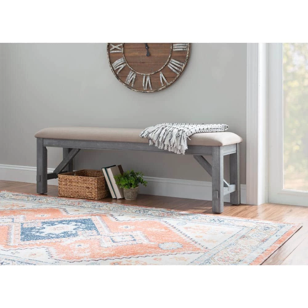 Krause Grey Oak Stain Bench by Powell Company 11 Krause Grey Oak Stain Bench by Powell Company - Image 9