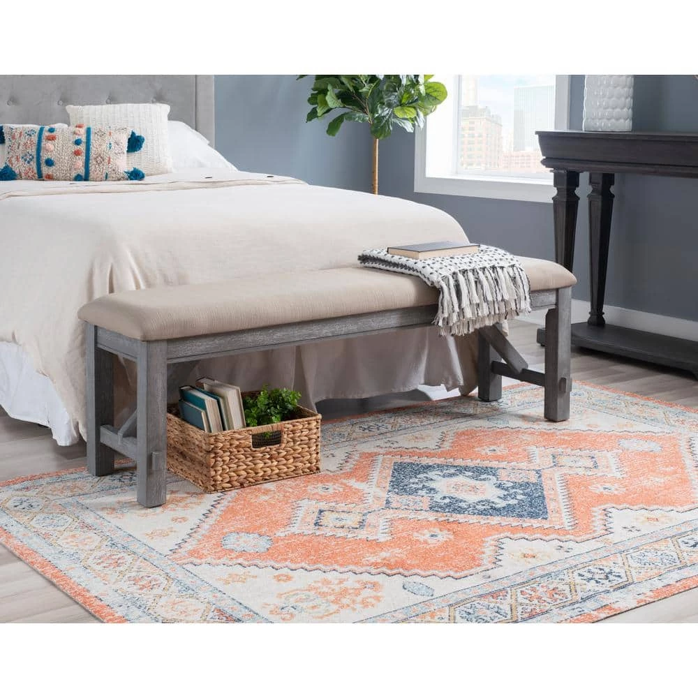 Krause Grey Oak Stain Bench by Powell Company 9 Krause Grey Oak Stain Bench by Powell Company - Image 7