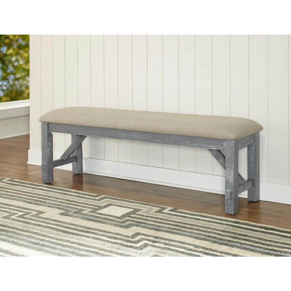 Krause Grey Oak Stain Bench by Powell Company 7 Krause Grey Oak Stain Bench by Powell Company - Image 5