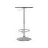 Nelson 3-Piece Round Glass Top Adjustable Chrome Base with Adjustable Grey Faux Leather Barstool Bar Table Set by Powell Company -Powell Company Shop grey powell company dining room sets hd16973pcset21 64 1000