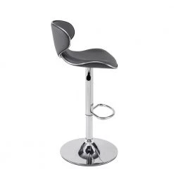 Nelson 3-Piece Round Glass Top Adjustable Chrome Base with Adjustable Grey Faux Leather Barstool Bar Table Set by Powell Company -Powell Company Shop grey powell company dining room sets hd16973pcset21 e1 1000