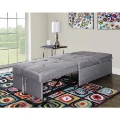 Brooks 31 in. W Grey Polyester Twin Sofa Bed by Powell Company -Powell Company Shop grey powell company sofa beds hd1155s19g fa 1000