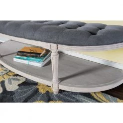 Ward Charcoal Grey Wash Demilune Bench by Powell Company -Powell Company Shop grey wash powell company bedroom benches hd1163s19 44 1000