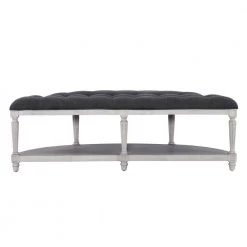 Ward Charcoal Grey Wash Demilune Bench by Powell Company -Powell Company Shop grey wash powell company bedroom benches hd1163s19 66 1000