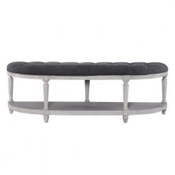 Ward Charcoal Grey Wash Demilune Bench by Powell Company -Powell Company Shop grey wash powell company bedroom benches hd1163s19 c3 1000