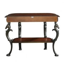 LaPointe 42 in. Brown Standard Specialty Wood Console Table with Display Shelf by Powell Company -Powell Company Shop handpainted powell company console tables hd1219a19 1d 1000