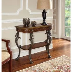 LaPointe 42 in. Brown Standard Specialty Wood Console Table with Display Shelf by Powell Company -Powell Company Shop handpainted powell company console tables hd1219a19 31 1000