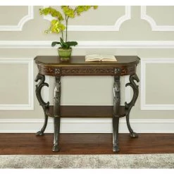 LaPointe 42 in. Brown Standard Specialty Wood Console Table with Display Shelf by Powell Company -Powell Company Shop handpainted powell company console tables hd1219a19 4f 1000