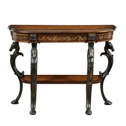 LaPointe 42 in. Brown Standard Specialty Wood Console Table with Display Shelf by Powell Company -Powell Company Shop handpainted powell company console tables hd1219a19 c3 1000