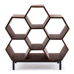 Bilson 34 in. H Hazelnut Brown Wood 6-Shelf Cubby Accent Bookcase with Open Back by Powell Company -Powell Company Shop hazelnut brown powell company bookcases bookshelves hd1509ho20 4f 1000