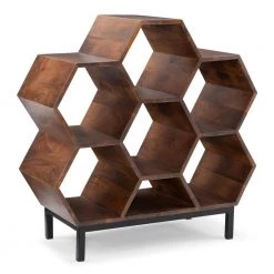 Powell Company Shop 14 Honeycomb 34"H x 14"D x 34"H Hazelnut Open 6 shelf Bookshelf by Powell Company