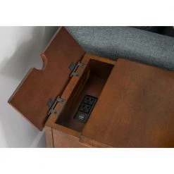 Butte 24 in. L Hazelnut 24 in. H Rectangle Wood Flip-Top Accent Table with 3 Meter Long USB cord by Powell Company -Powell Company Shop hazelnut powell company coffee tables hd1726at21 1f 1000