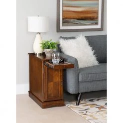 Butte 24 in. L Hazelnut 24 in. H Rectangle Wood Flip-Top Accent Table with 3 Meter Long USB cord by Powell Company -Powell Company Shop hazelnut powell company coffee tables hd1726at21 fa 1000