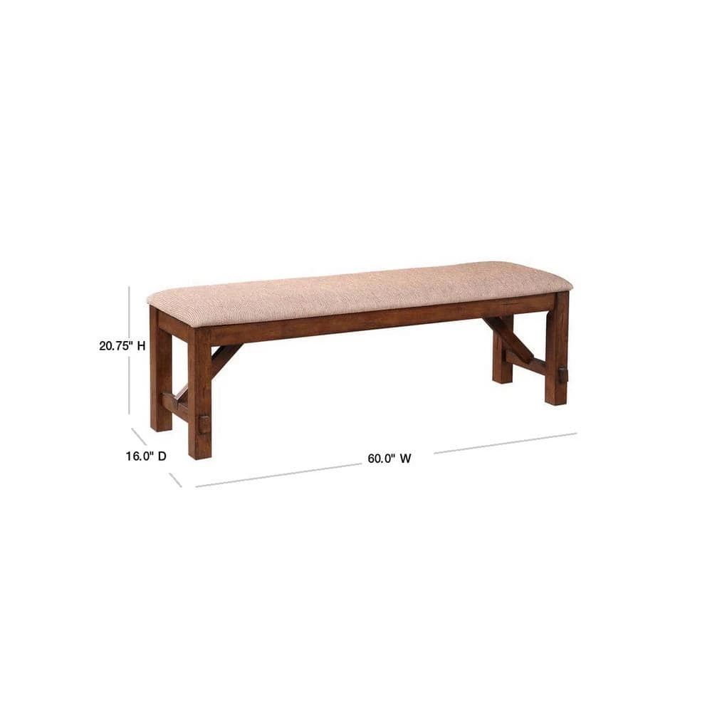 Neumann Dark Hazelnut Dining Bench by Powell Company 5 Neumann Dark Hazelnut Dining Bench by Powell Company - Image 3