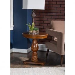 Rachel 20 in. W Hazelnut 24 in. H Round Wood End Table by Powell Company 17 Rachel 20 in. W Hazelnut 24 in. H Round Wood End Table by Powell Company -Powell Company Shop hazelnut powell company end side tables hd221813 31 1000