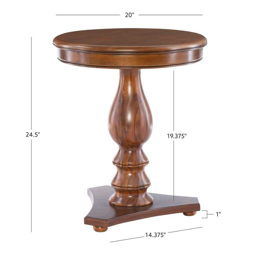 Rachel 20 in. W Hazelnut 24 in. H Round Wood End Table by Powell Company 9 Rachel 20 in. W Hazelnut 24 in. H Round Wood End Table by Powell Company - Image 7