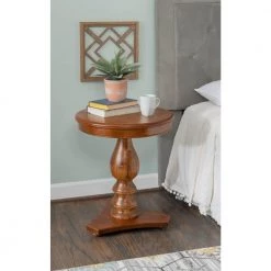 Rachel 20 in. W Hazelnut 24 in. H Round Wood End Table by Powell Company 14 Rachel 20 in. W Hazelnut 24 in. H Round Wood End Table by Powell Company -Powell Company Shop hazelnut powell company end side tables hd221813 4f 1000