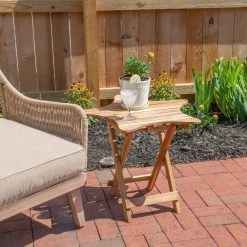 Powell Sam Natural Outdoor Folding Table by Powell Company -Powell Company Shop light brown powell company end side tables hd1530o20n 31 1000