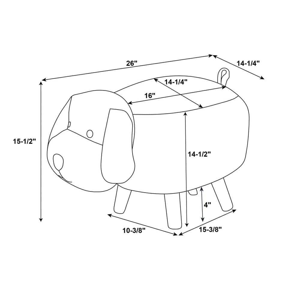 Lucky Light Brown Puppy Dog Kids Stool by Powell Company 9 Lucky Light Brown Puppy Dog Kids Stool by Powell Company - Image 7