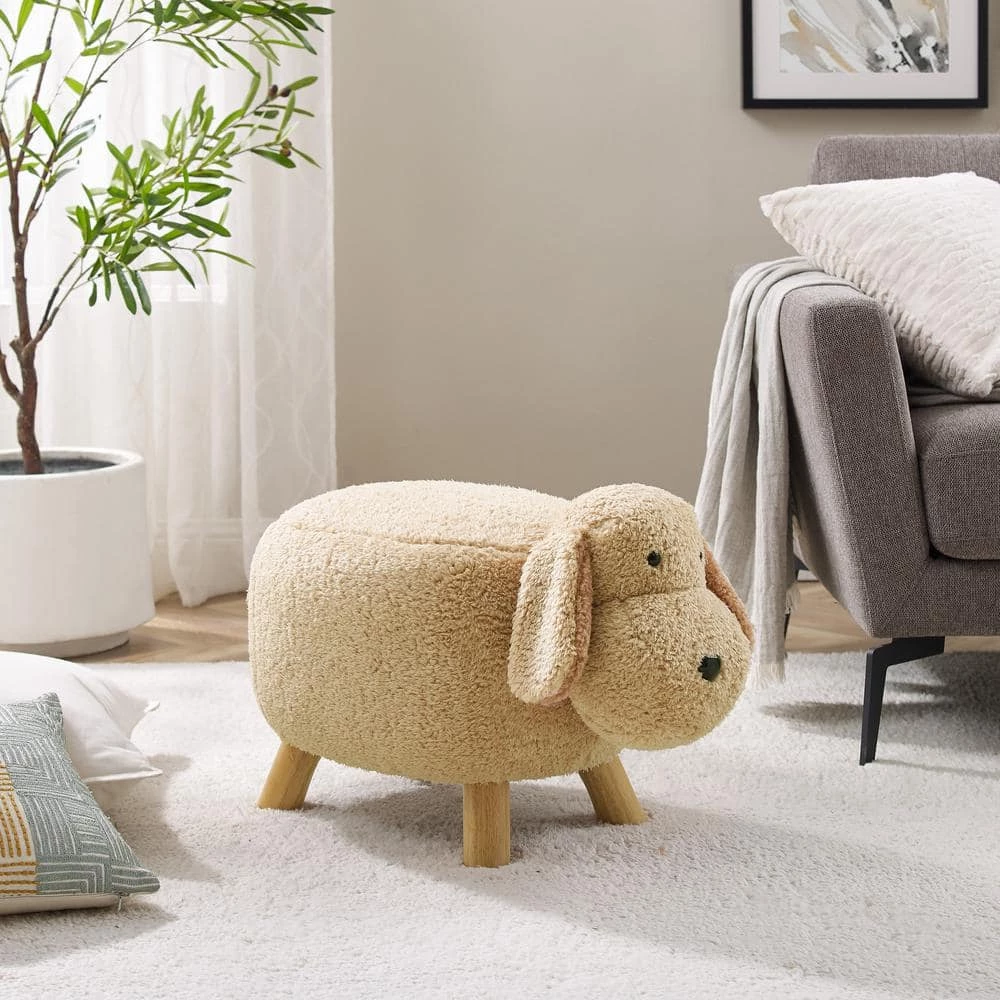 Lucky Light Brown Puppy Dog Kids Stool by Powell Company 10 Lucky Light Brown Puppy Dog Kids Stool by Powell Company - Image 8