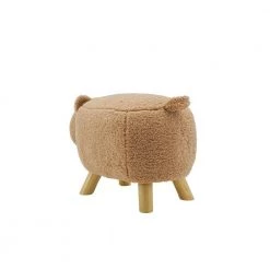 Poppy Light Brown Bear Kids Stool by Powell Company -Powell Company Shop light brown powell company kids chairs hd1618y21 66 1000