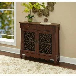 Fabron 41 in. Light Cherry Standard Rectangle Wood Console Table with Drawers by Powell Company -Powell Company Shop light cherry powell company console tables hd1218y19 31 1000