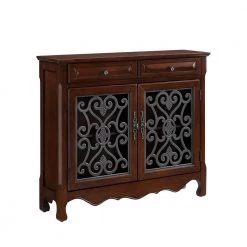 Fabron 41 in. Light Cherry Standard Rectangle Wood Console Table with Drawers by Powell Company