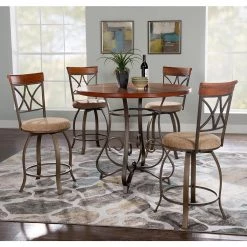 Powell Killen Matte Pewter and Bronze Dining Set (5-Piece) by Powell Company -Powell Company Shop matte pewter bronze powell company dining room sets hd1318d19 31 1000