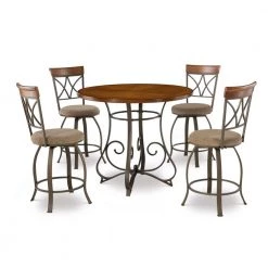 Powell Killen Matte Pewter and Bronze Dining Set (5-Piece) by Powell Company