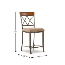 Masson 25 in. Cherry/Pewter/Bronze Counter Stool by Powell Company -Powell Company Shop multi colored powell company bar stools hd1240d19 40 1000