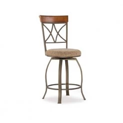 Masson 24 in. Cherry/Pewter/Bronze Swivel Counter Stool by Powell Company