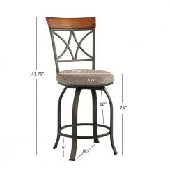 Masson 24 in. Cherry/Pewter/Bronze Swivel Counter Stool by Powell Company -Powell Company Shop multi colored powell company bar stools hd1244d19 fa 1000