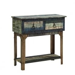 Caleesi 31.5"L Small Distressed Multi-Color Rectangle Wood top Hall Console by Powell Company